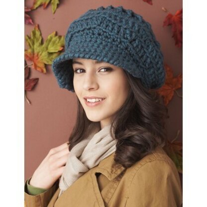 Slouchy Peaked Hat in Bernat Softee Chunky