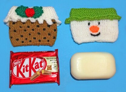 Christmas Snowman & Pudding Kit Kat / Soap Cover