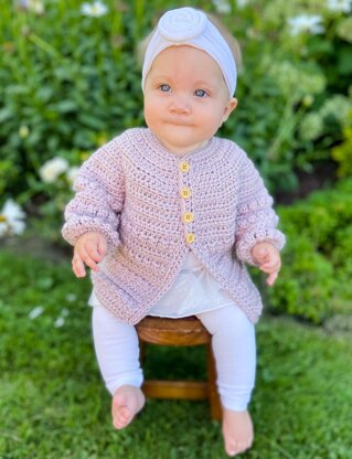 Crochet baby cardigan - Zoe Cardigan