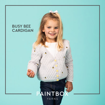 Busy Bee Cardigan - Free Knitting Pattern For Babies and Children in Paintbox Yarns Baby DK by Paintbox Yarns - knitting pattern