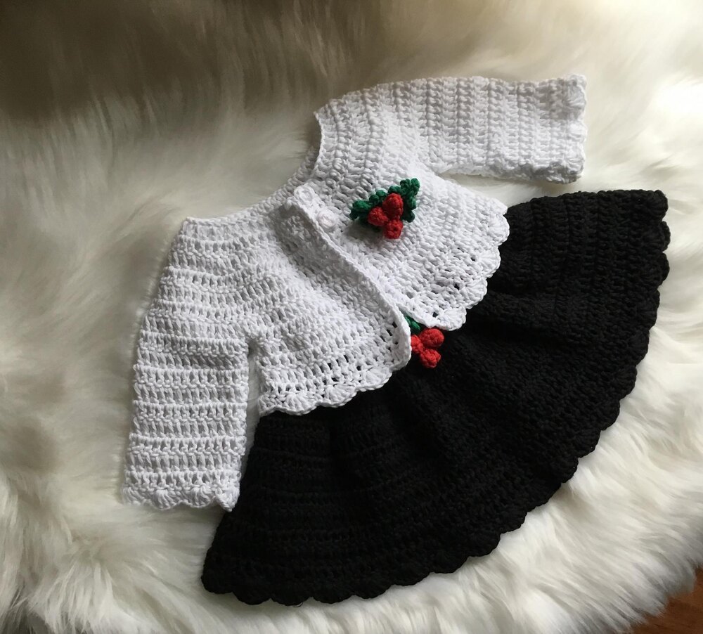 Baby dress store and cardigan set