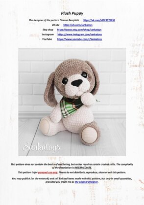 Plush Dog Crochet pattern by Sankatoys