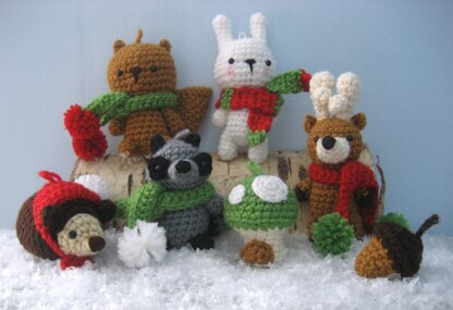 Woodland Christmas Ornament Crochet Pattern Set