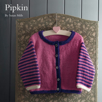 Pipkin Round-Neck Cardigan in Rowan Pure Wool Worsted
