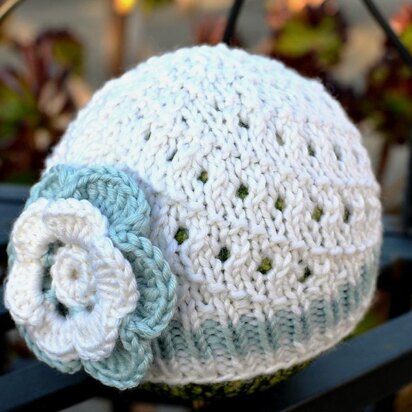 Diagonal Lace Baby Hat