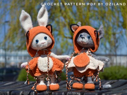 Сrochet pattern: Doll Clothes set PDF - Outfit Little fox for Amigurumi Doll