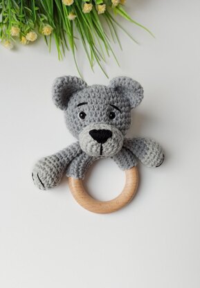 Wolf baby rattle