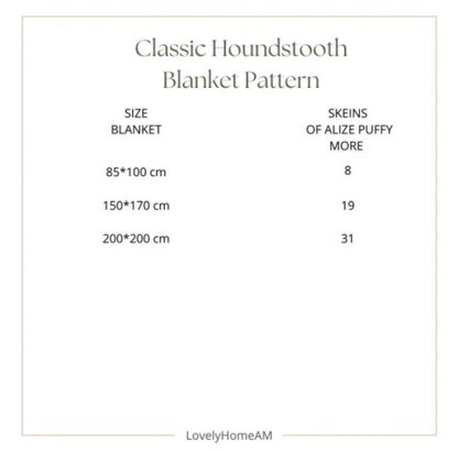 Classic Houndstooth Blanket Pattern