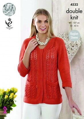 Sweater and Cardigan in King Cole Giza Cotton DK - 4532 - Leaflet