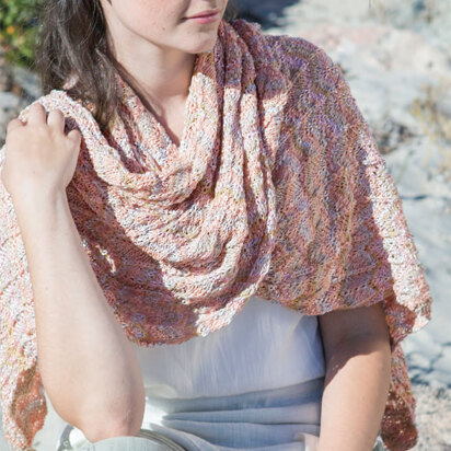 Landers Shawl in Berroco Mixer - Downloadable PDF