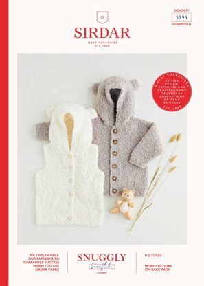 Hooded Gilet & Hooded Cardigan in Sirdar Snuggly Snowflake Chunky 50g - 5395 - Leaflet