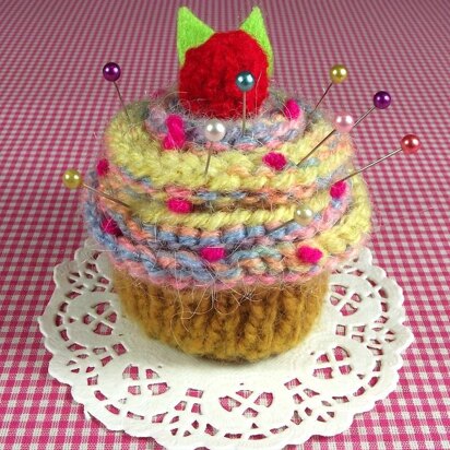 Cherry Candy Cupcake Pincushion