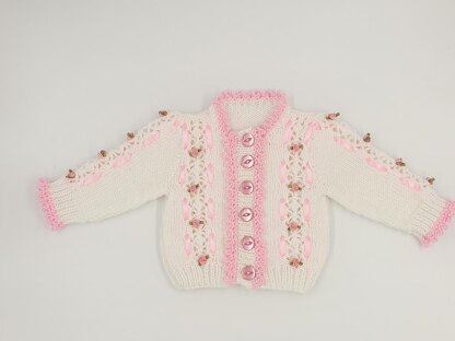 110 lace and ribbon cardigan