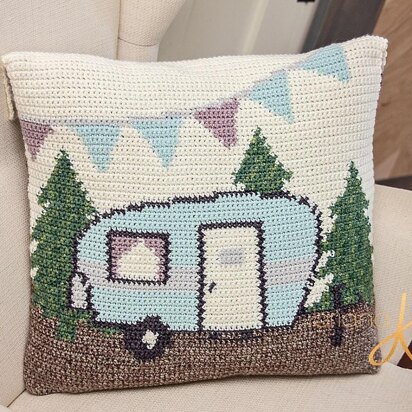 Camper Pillow Cover Crochet