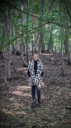 Leopard Print C2C Pocket Shawl / Scarf