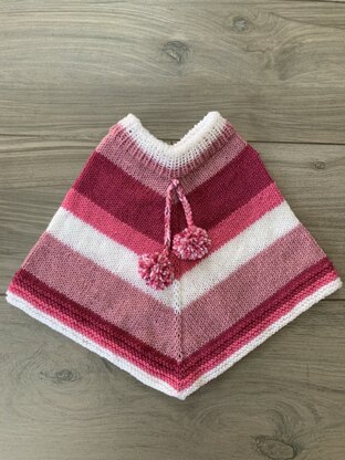 Girls Poncho in Plymouth Yarn Hot Cakes - F829 - Downloadable PDF