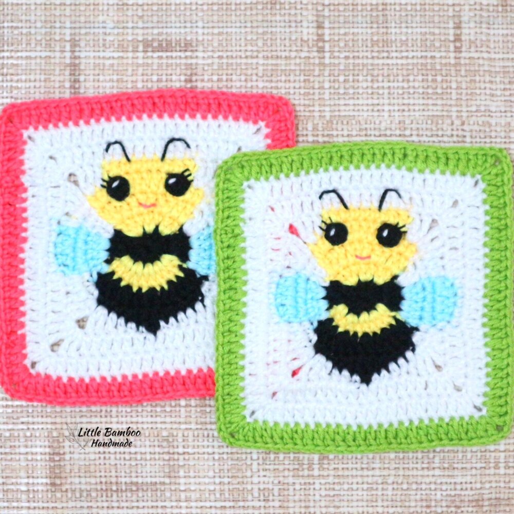 Crochet Granny Square Pattern Lil Bee Square PDF Instant Download 