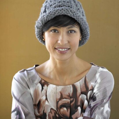 Grey Twist Cable Hat in Lion Brand Hometown USA - L0070AD