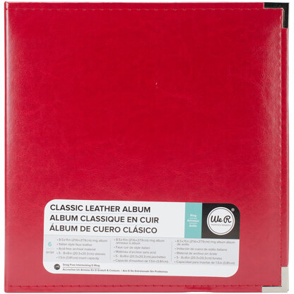 We R Memory Keepers We R Classic Leather D-Ring Album 8.5"X11" - Real Red