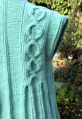 Gilet with Laced Effect Cables & Integrated Borders