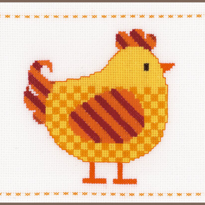 Vervaco Counted Cross Stitch Kit Cheerful Chicken Cross Stitch Kit - 19cm x 16cm (7.6in x 6.4in)