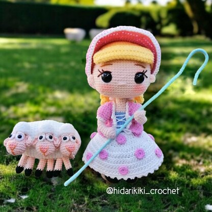 BO PEEP & SHEEP Amigurumi doll two outfits