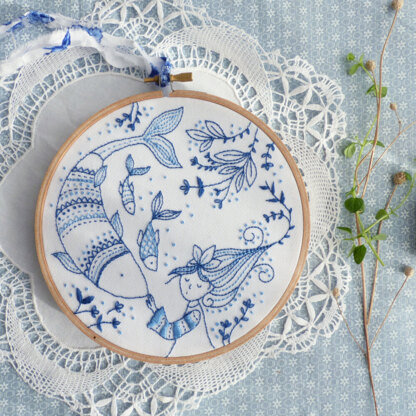 Tamar Ocean Princess Printed Embroidery Kit - 6in