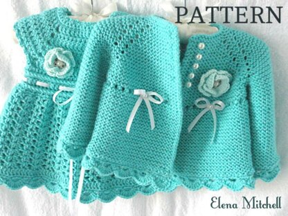 Knitting Pattern Baby Cardigan Crochet Pattern Baby Dress