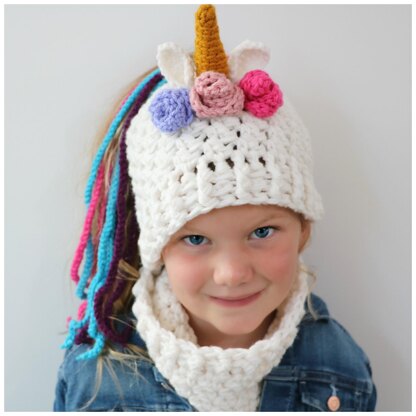 Unicorn Ponytail Hat Set