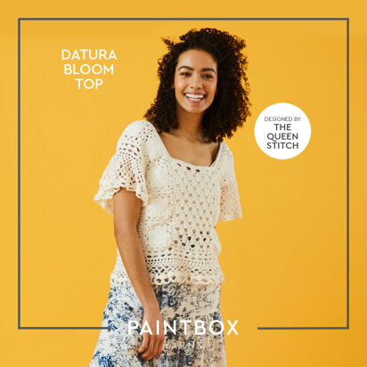 Datura Bloom Top - Free Crochet Pattern in Paintbox Yarns Cotton DK - Free Downloadable PDF