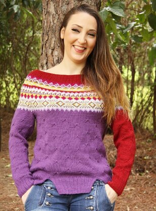 Sassy jumper fair isle yoke