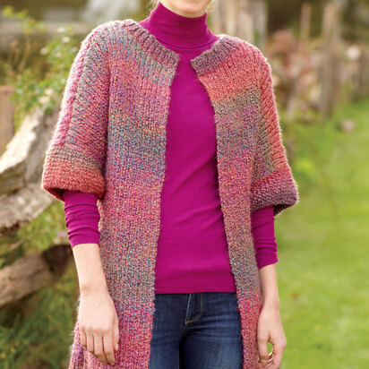 Long & Lean Jacket in Lion Brand Homespun - 70640B - knitting pattern