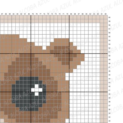 C2C Cute Lemur Blanket Crochet Pattern Corner-to-Corner Chart Intarsia