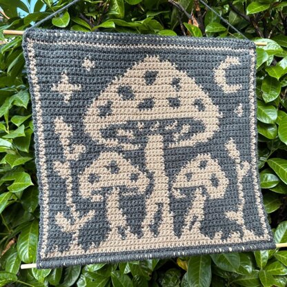 Midnight Mushrooms Tapestry Crochet Pattern
