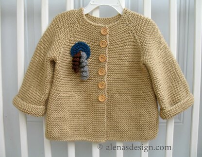 Beige Baby Cardigan with Decoration