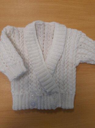 Cross-over baby cardigan