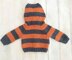 Striped Raglan Jumper Cardigan Opt. Hood