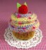 Cherry Candy Cupcake Pincushion