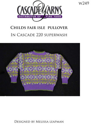 Child's Fair Isle Pullover in Cascade 220 Superwash - W249