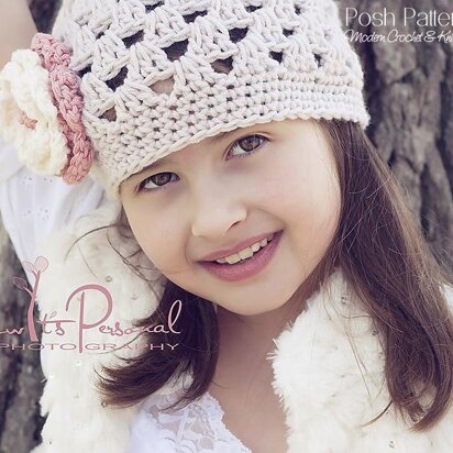 Crochet Cluster Beanie Hat With Flower Pattern 123