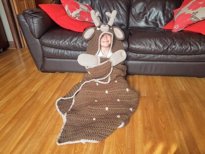 2in1 Woodland Deer Fawn Hooded Blanket Crochet Pattern