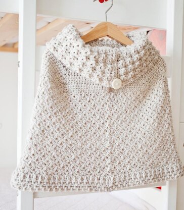 Poncho with oversized collar