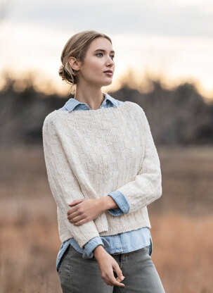 Shady Hollow Sweater in Blue Sky Fibers Worsted Cotton - 202220 - Downloadable PDF