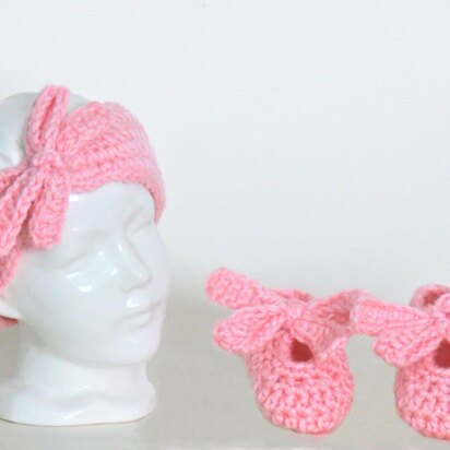 Easy Baby Girl Headband and Slippers # 375