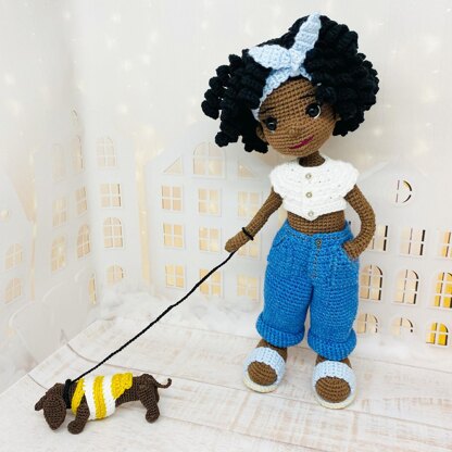 Amigurumi doll pattern, crochet girl pattern, crochet doll outfit