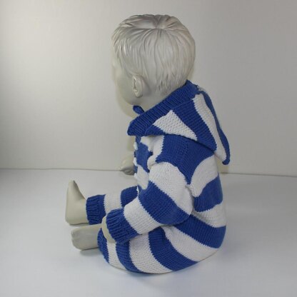 Baby Big Stripe Hoodie Onesie