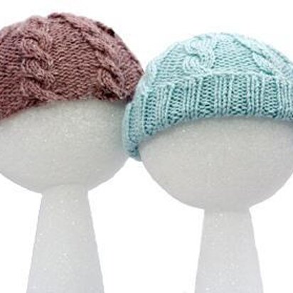 Easy Baby Cabled Hats