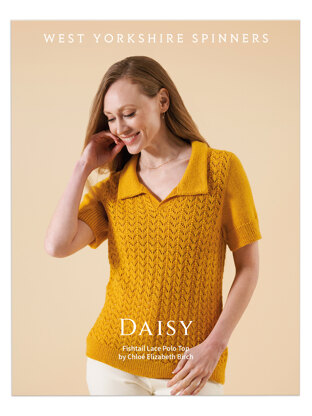 Daisy Fishtail Lace Polo Top in West Yorkshire Spinners Exquisite 4ply - DBP0274 - Downloadable PDF