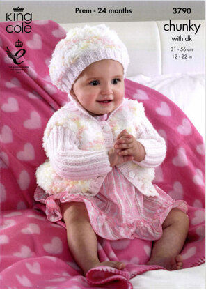 Cardigan, Bolero and Hat in King Cole Cuddles Chunky - 3790