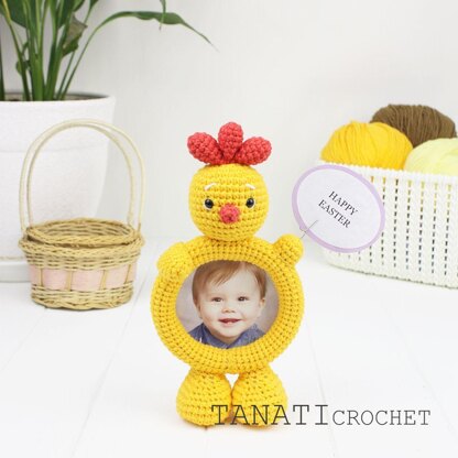 Crochet Pattern Photo Frame-Holder Easter